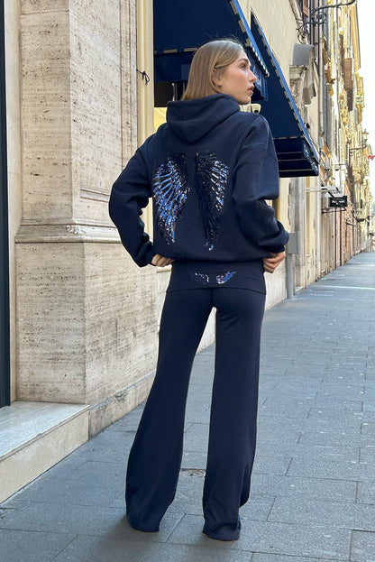 Angel Wings Sequin Hoodie